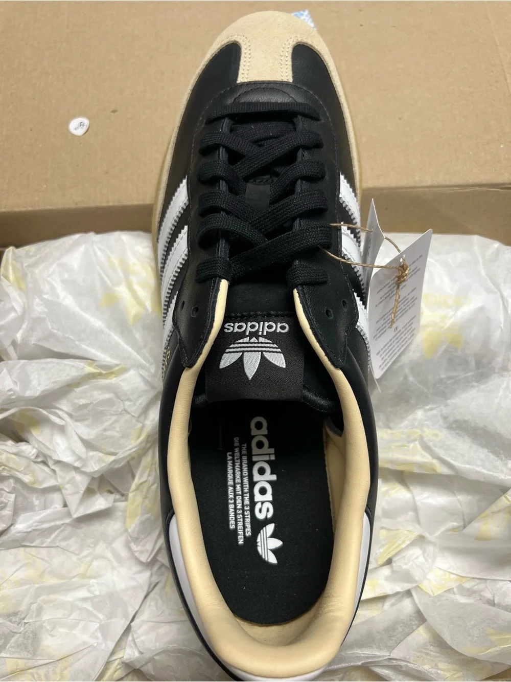 adidas Samba OG Sneakers in Black and Cream Suede